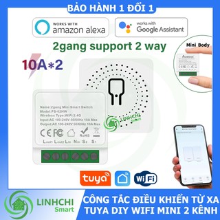 Công tắc TUYA DIY MINI WIFI 2 kênh biến công tắc thường thành công tắc thông minh điều khiển từ xa trên điện thoại