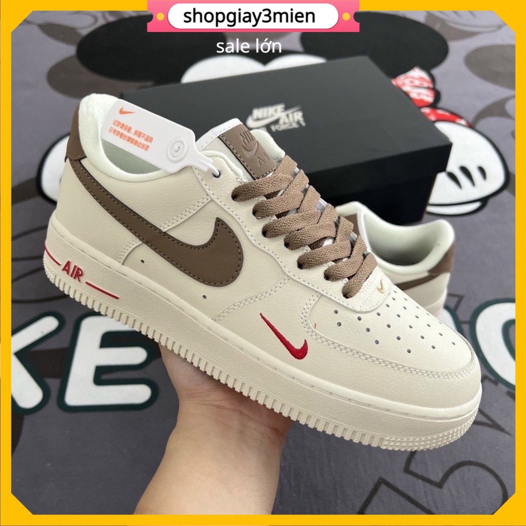 Giày Air Force 1 Vệt Nâu,Giày thể thao AF1 Vệt nâu hàng cực chất Full Box Bill