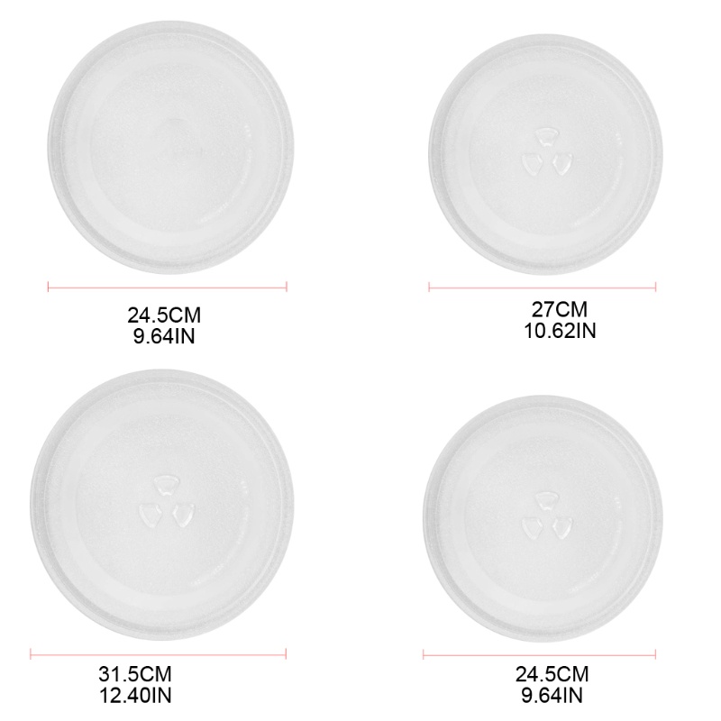Đĩa Thủy Tinh Đường Kính 245 270 315mm Tương Thích Với Lò Vi Sóng