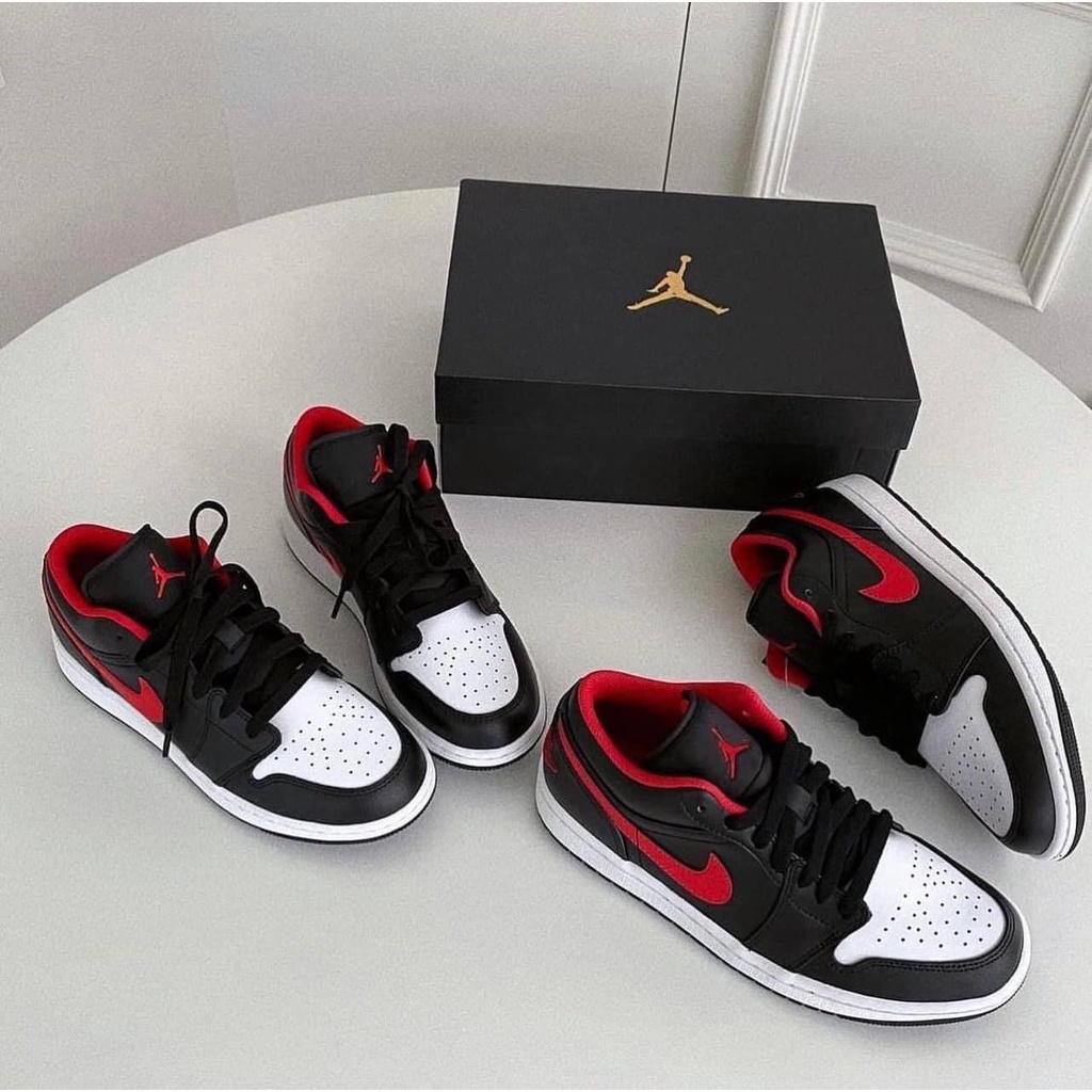 Giày Nike Jordan 1 Low - 553560-063 - Đen đỏ trắng