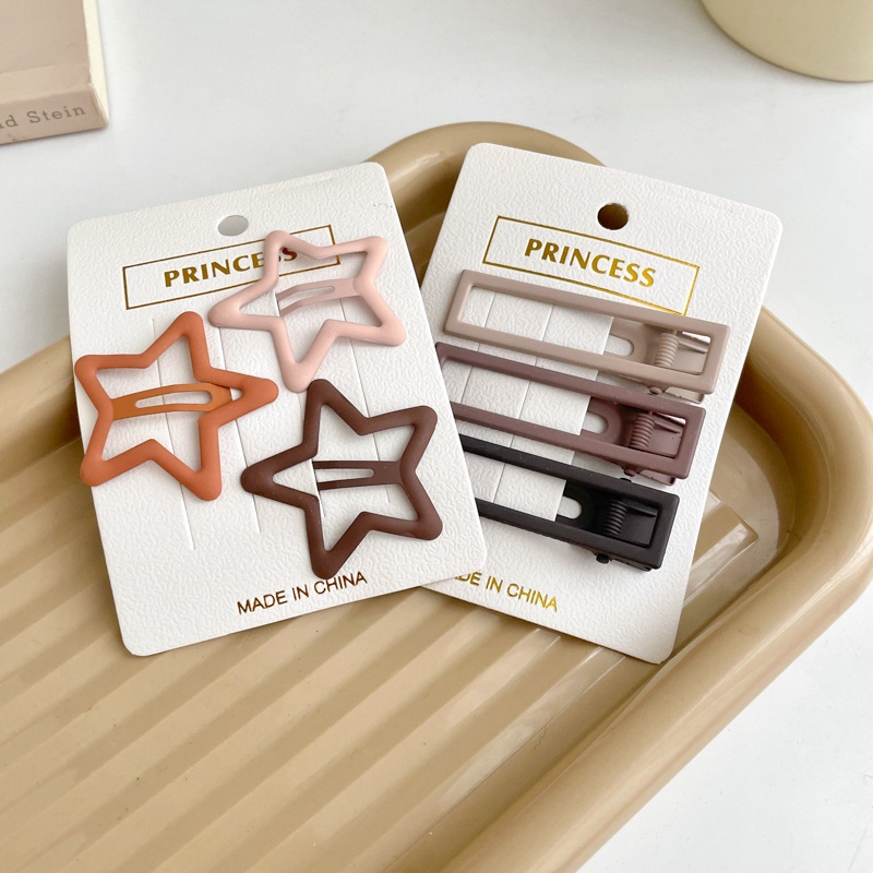 Kẹp Tóc Hình Ngôi Sao Màu Nâu Phong Cách Hàn Quốc Cổ Điển Dành Cho Nữ