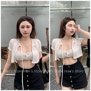 SET ÁO ĐAN LƯNG KÈM ÁO KHOÁC CHẤT LEN HẠT CỰC ĐẸP ( ẢNH THẬT 1OO% )