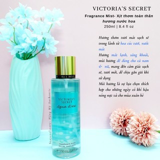 💧🌊[BILL Mỹ]Xịt thơm toàn thân AQUA KISS Victoria's Secret 250ml