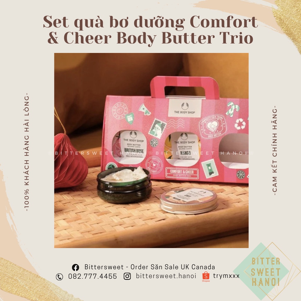Set quà bơ dưỡng thể The Body Shop Comfort & Cheer Body Butter Trio 50ml*3