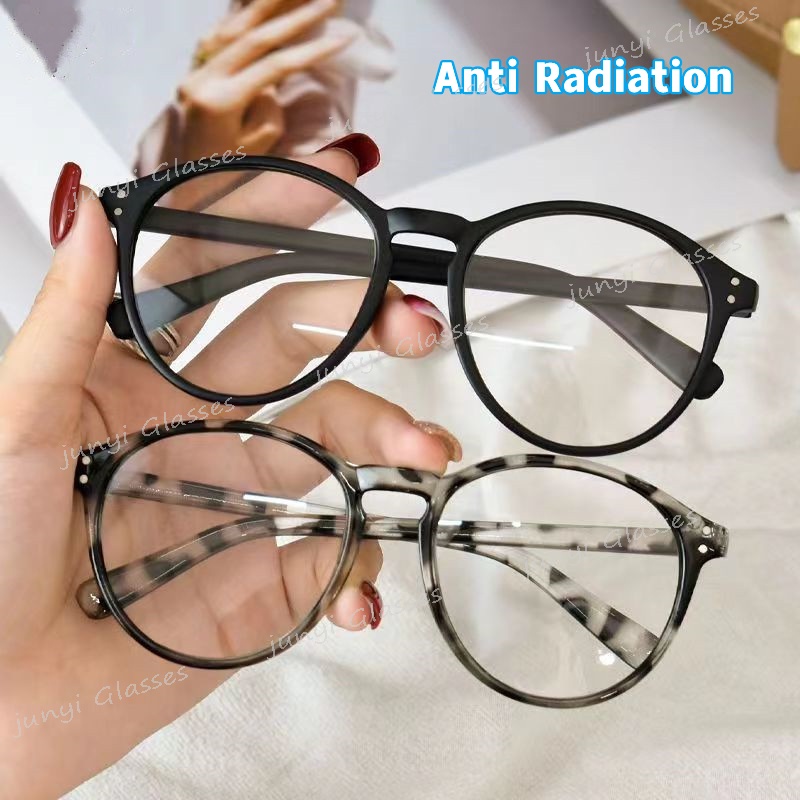 Kính Chống Tia Bức Xạ Gọng Tròn Oval Thời Trang Hàn Quốc Cổ Điển Sự Bảo Vệ