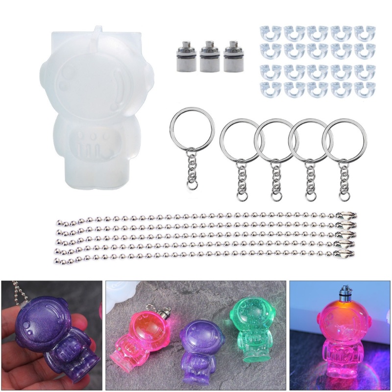 Khuôn Silicone Làm Mặt Dây Chuyền Thủ Công Hình Khủng Long Phi Hành Gia