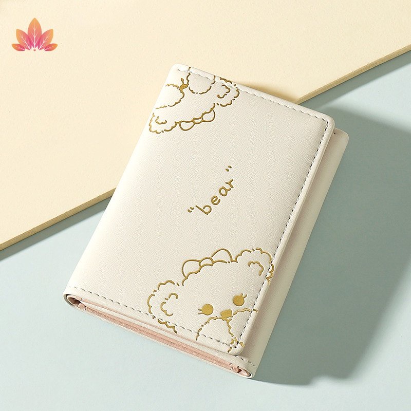 Ví Gấp Ba Trang Trí Hình Gấu Thời Trang JP5