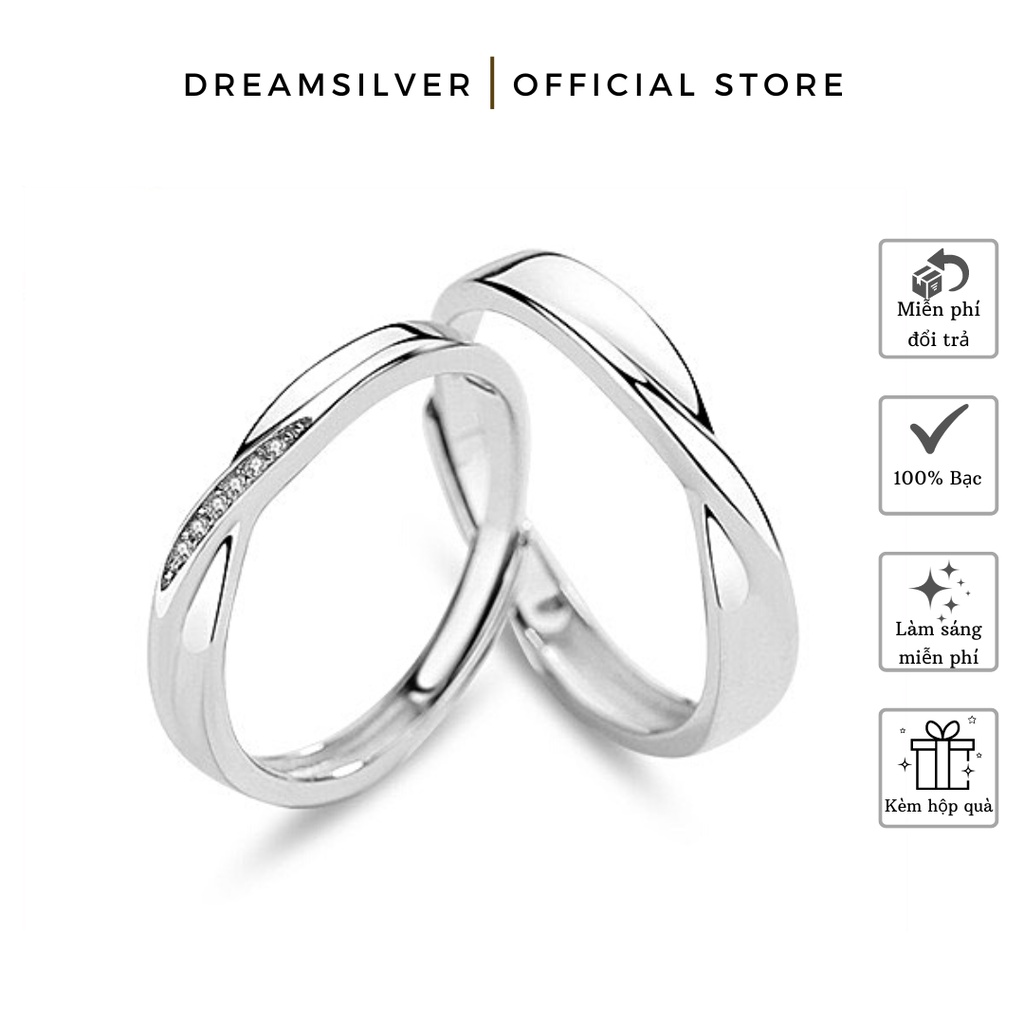 Nhẫn Đôi Dreamsilver, Nhẫn Cặp Twist Together Chỉnh Được Size ND016