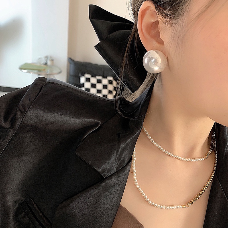 DUNEA Bông Tai Mạ BạC ĐíNh NgọC Trai Giả Xinh XắN