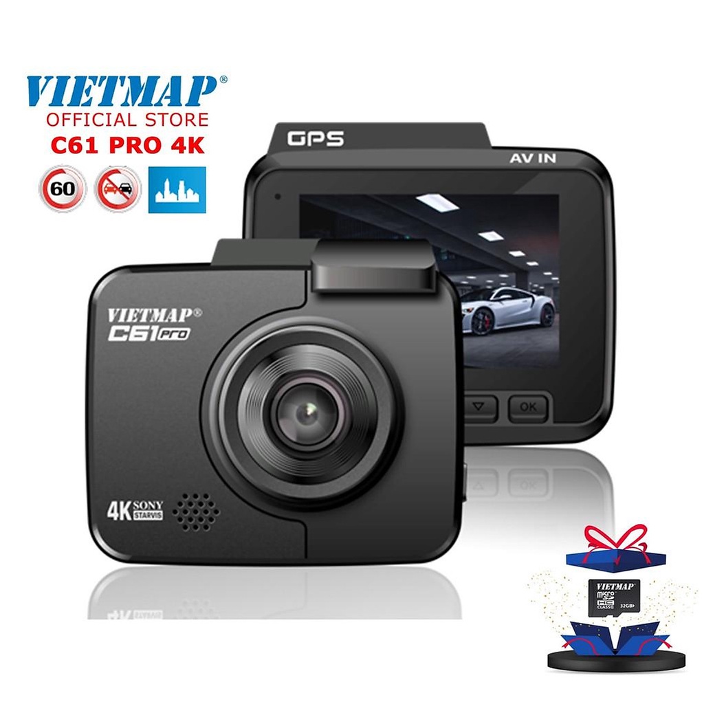Vietmap C61 Pro - Camera hành trình cảnh báo giao thông giọng nói - ghi hình 4K - HÀNG CHÍNH HÃNG