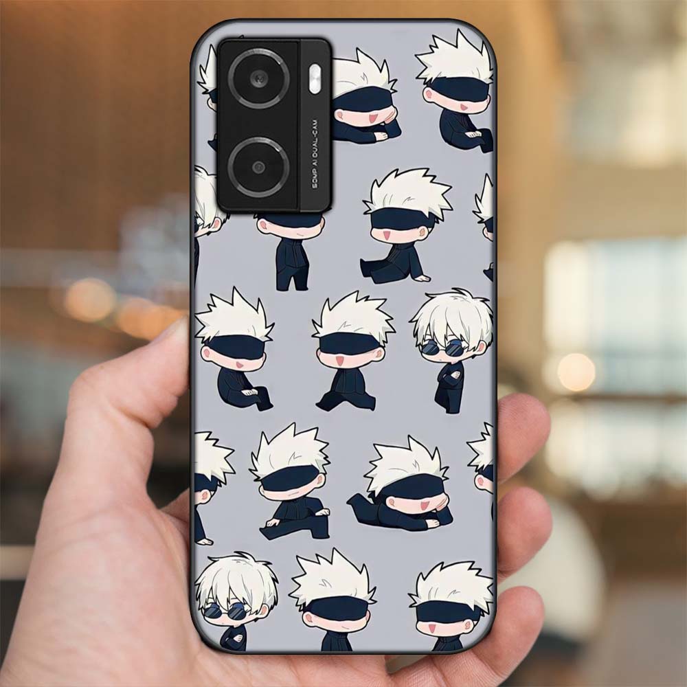 Ốp lưng Oppo A77s viền đen in hình Satoru Jujutsu Kaisen