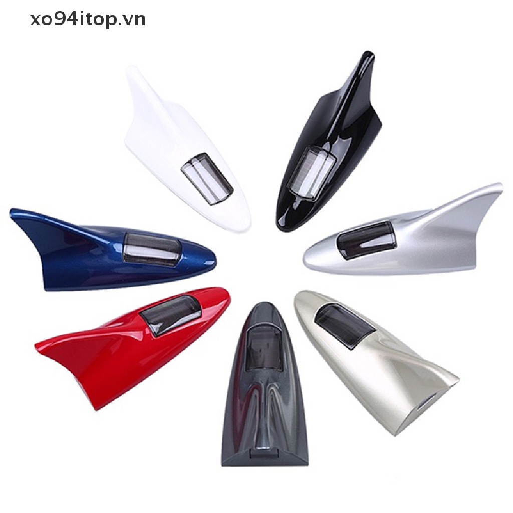 Ăng Ten Vây Cá Mập Có Đèn LED 8 Bóng Gắn Đuôi Xe Hơi Dùng Năng Lượng Mặt Trời Vn VN