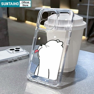 Suntaiho Ốp lưng iphone hài hước trong suốt In Hình dễ thương Gấu Ốp Điện Thoại TPU Mềm Chống Sốc Cho iphone 14 12 13 11 pro max ip 7 8 plus iphon x xs xr xsmax