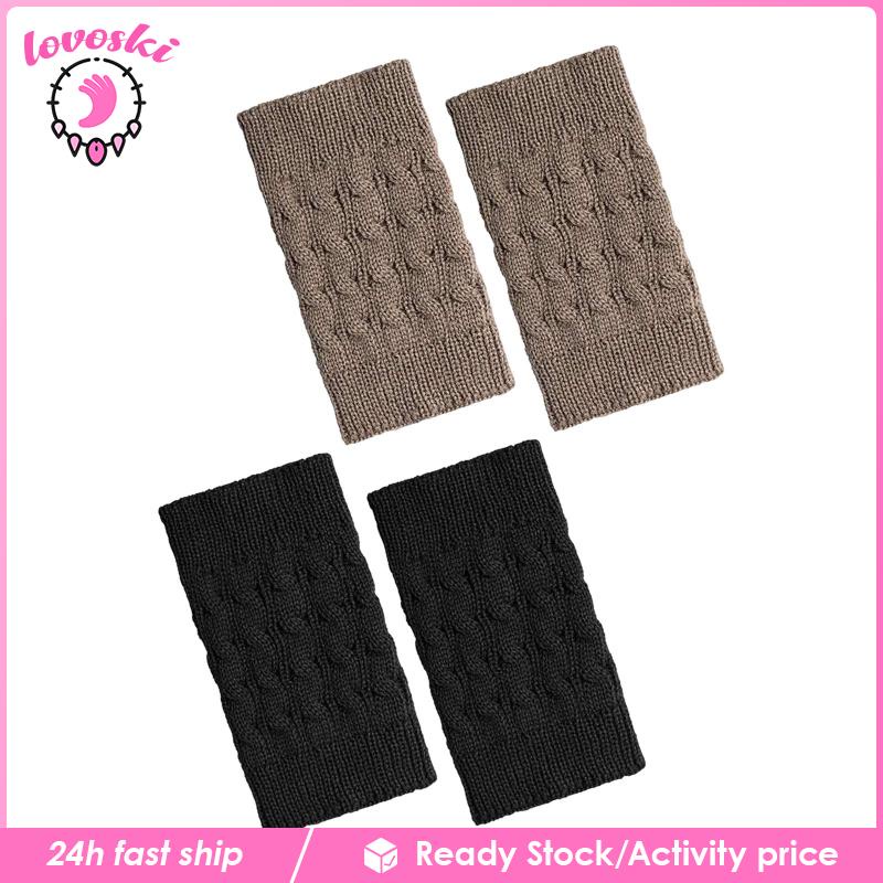 [Lovoski] Set 2 Đôi Vớ Ống Len Giữ Ấm Chân Thời Trang Mùa Đông Cho Nữ