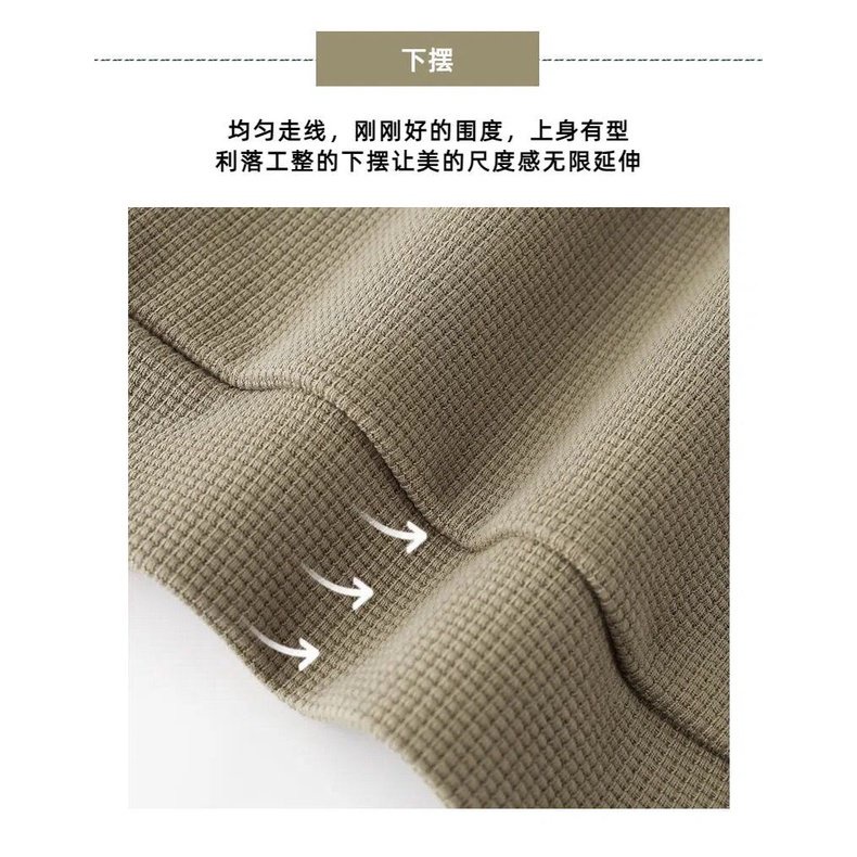 CARLI Áo Thun polo Tay Dài Dáng Rộng Một Nửa Có Khóa Kéo Đơn Giản Phong Cách Mới Mùa Thu Hợp Thời Trang Cho