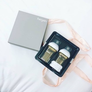 Set quà tặng 2 bình sữa Hegen PPSU (1 bình 150ml + 1 bình 240ml + 2 nắp bình trữ sữa trắng)