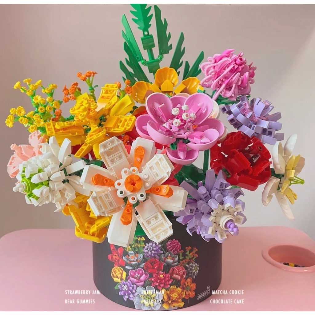 Bộ Đồ Chơi Lắp Ráp Lego Hình Bó Hoa Bằng Nhựa Cho Bé