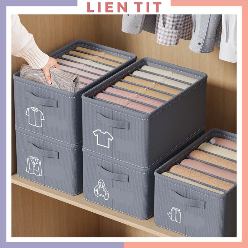Hộp đựng quần áo chia ngăn, hộp đựng đồ lót, thùng vải để đồ sắp xếp tủ quần áo gọn gàng