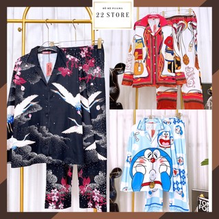 Pijama thun lạnh tay dài đẹp freesize , đồ bộ mặc ở nhà , bộ đồ ngủ ,từ 40-65kg - 22 store