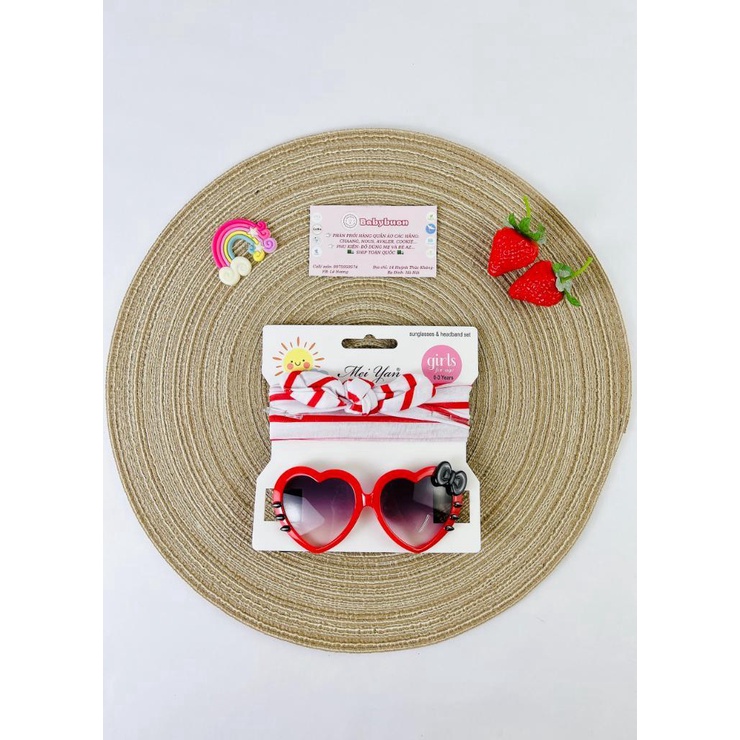 Set Kính Mát Và Băng Đô Du Lịch Hình Nơ Nhiều Màu Cho Bé Babibu - BDKR