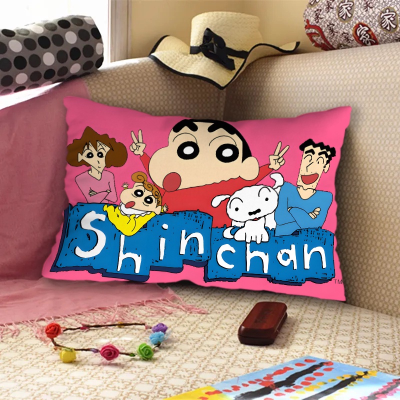 Vỏ Gối Polyeste Một Mặt In Hình Cậu Bé Bút Chì Shin-chan Dễ Thương Trang Trí Nhà Cửa