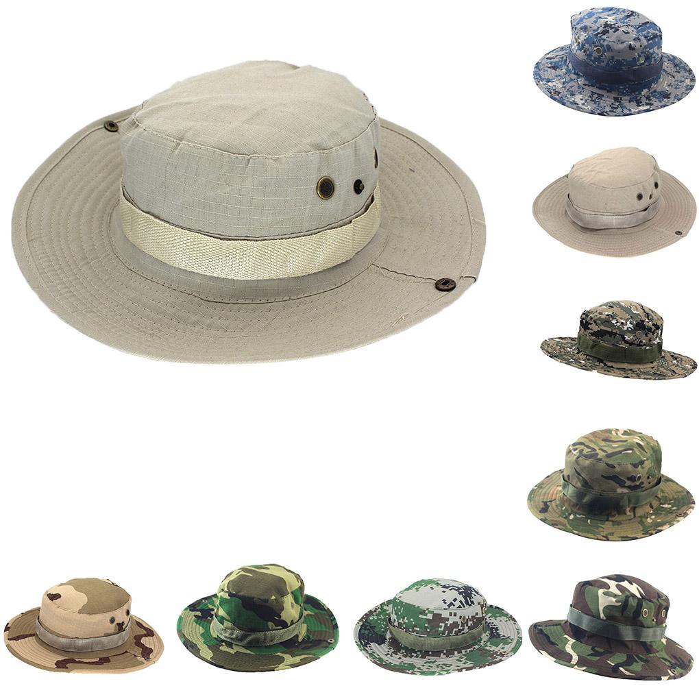 Mũ Tai Bèo Vành Tròn Chống Nắng Màu Khaki Dùng Khi Đi Leo Núi / Câu Cá Dành Cho Nam Nữ