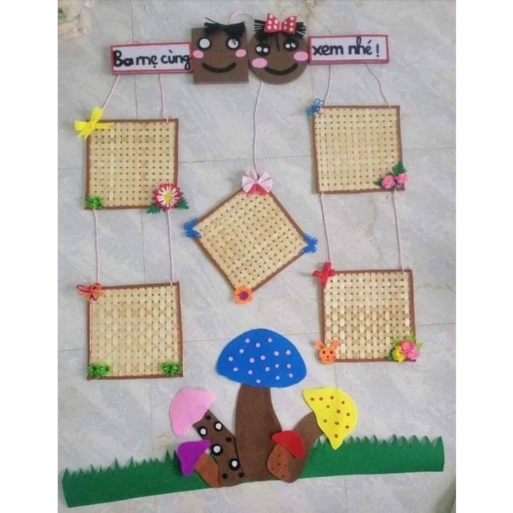 Tấm tre đan, mành tre, mẹt tre vuông decor trang trí tết, lớp mầm non, giáng sinh, khánh biểu ngữ