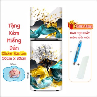 Tranh dán tủ lạnh có sẵn keo mặt sau dễ dán