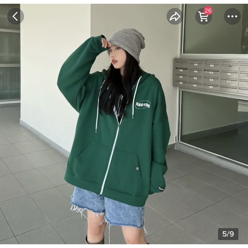 Áo khoác HOODIE ZIP SS22  Unsex Form Rộng