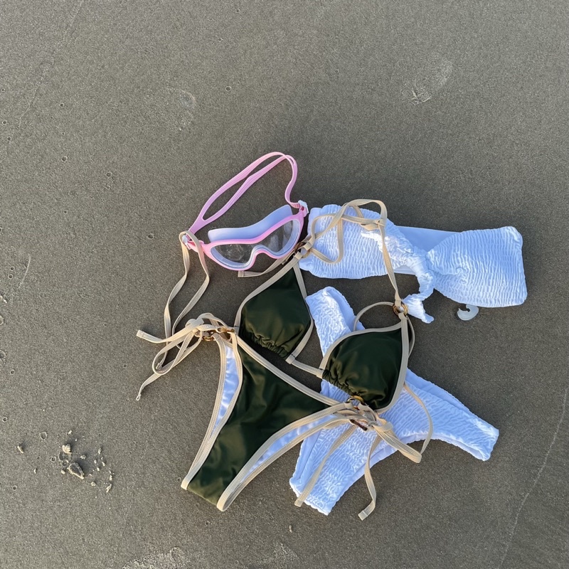 Bikini hai mảnh tầm giac màu xám rêu