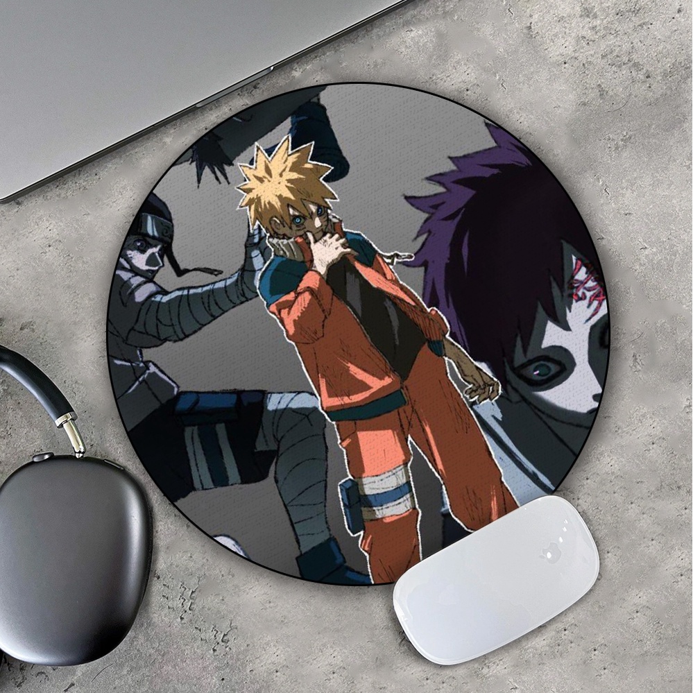 Lót Chuột Gaming in hình Naruto Collage Anime Manga Art Pad decor bàn làm việc chơi game size 35cm