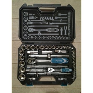 ĐỒ NGHỀ TOTAL Bộ 44 cái socket   (1/4+1/2 inch) & cần 2 chiều THT421441 <HÀNG CHÍNH HÃNG>