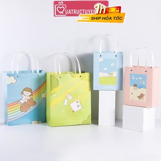 Túi giấy đựng quà hoạ tiết hoạt hình dễ thương - Túi quà tặng cute sinh nhật, 20/11, các dịp