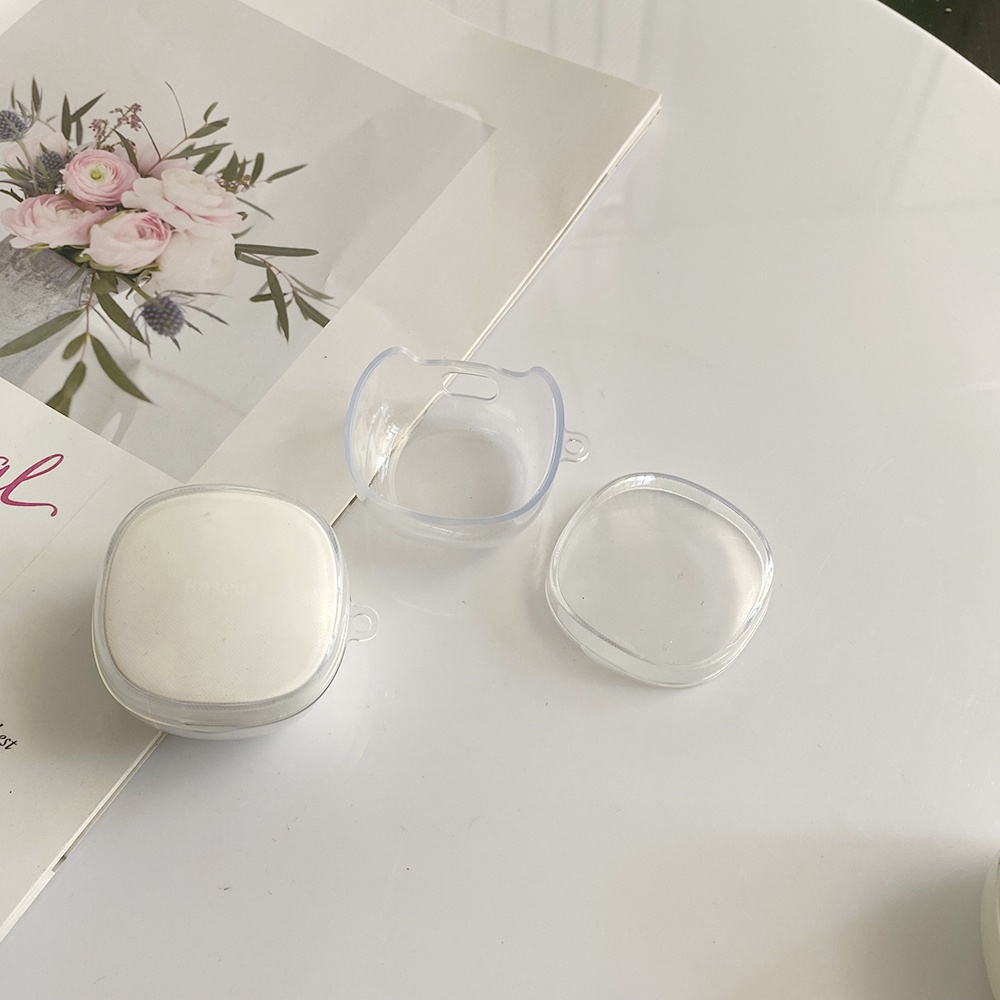 Vỏ Bảo Vệ Hộp Sạc Tai Nghe Samsung Galaxy buds live / buds2 / buds Pro / buds2 Pro Bằng Silicon Mềm Trong Suốt Kèm Móc Khóa Hình Gấu Dễ Thương