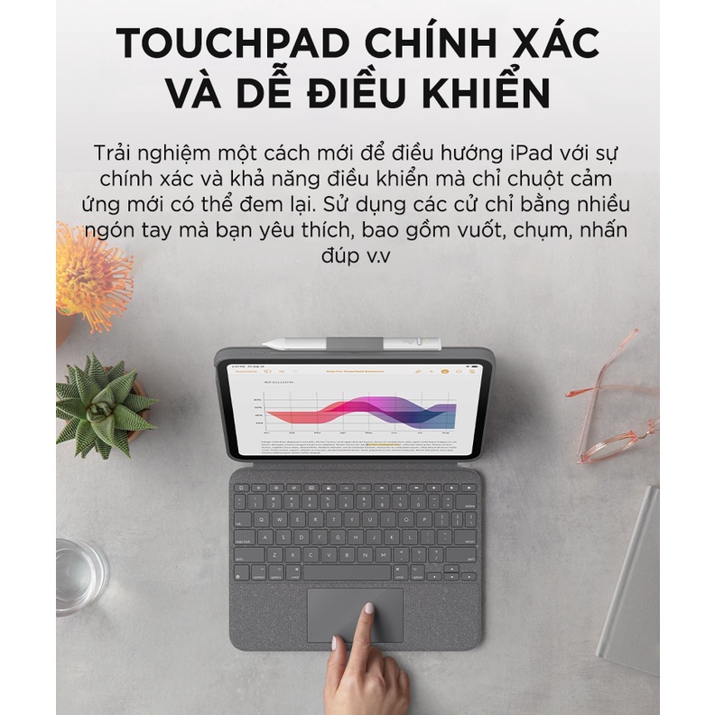 Bao Da Kèm Phím Logitech Combo Touch Ipad Gen 10  | Hàng Chính Hãng | BH 12T | Mimax Store