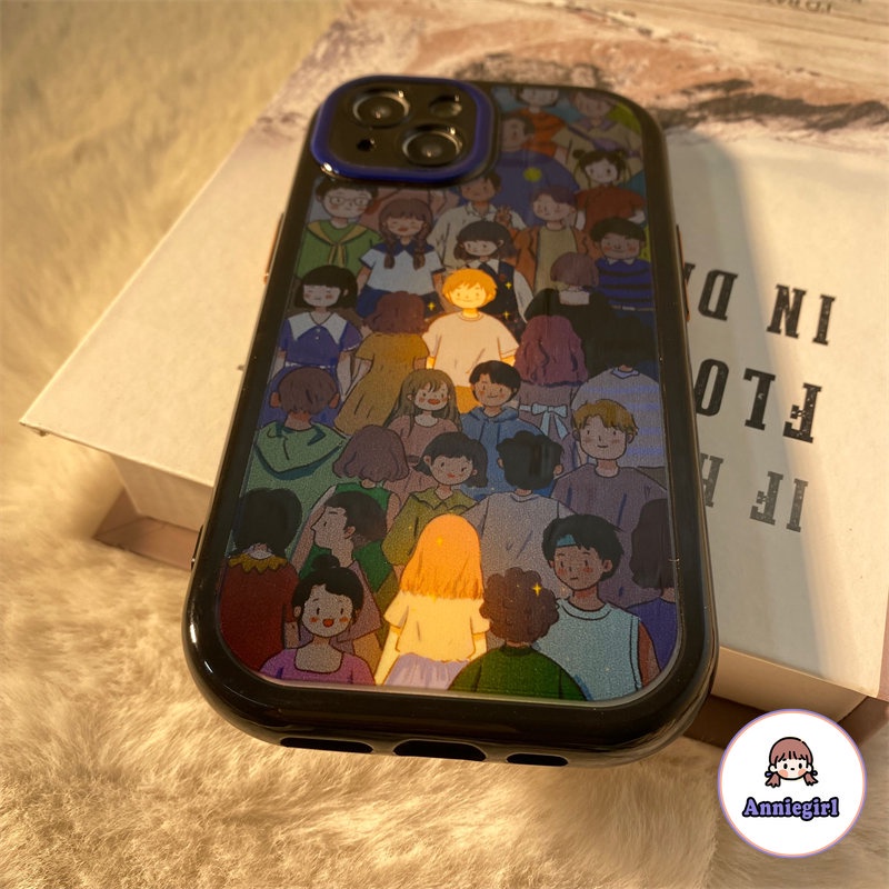 Ốp Điện Thoại TPU Mềm Chống Sốc Chống Dơ In Hình Bé Trai Bé Gái Hoạt Hình Cho IPhone 14 13 12 11 Pro Max 14 Pro Max