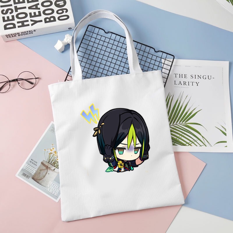 Túi tote vải trắng in hình GENSHIN IMPACT ver SUMERU game anime chibi tiện lợi thời trang đeo vai