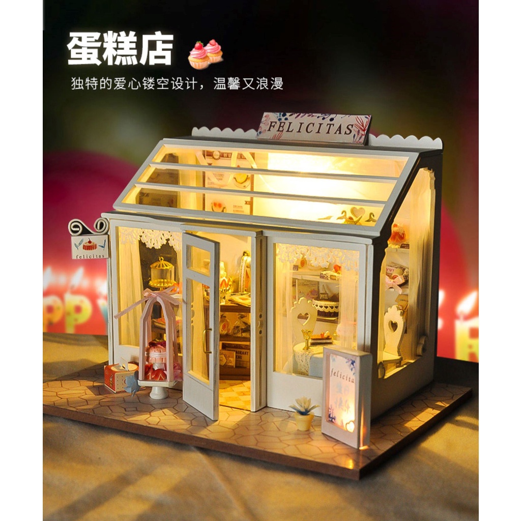 Mô Hình Nhà Gỗ DIY Tiệm Bánh Ngọt