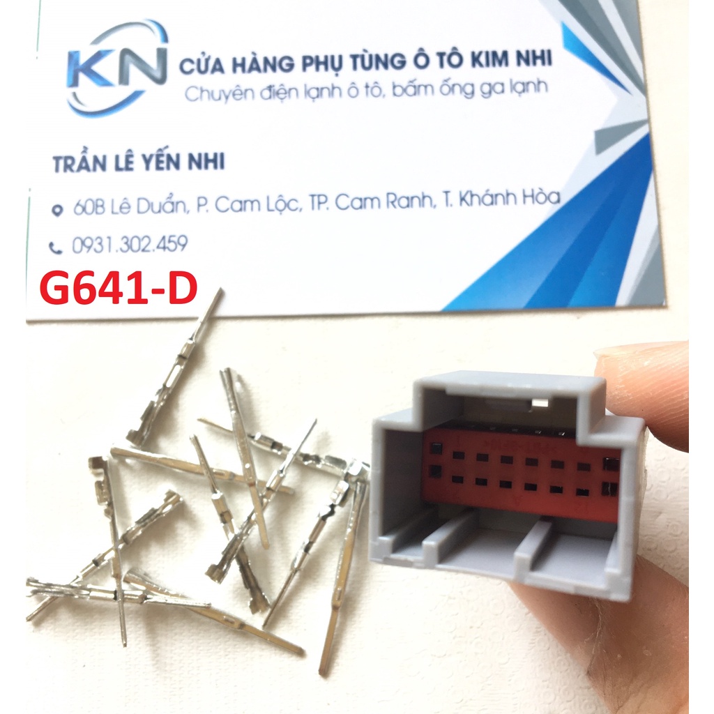 G641-Giắc cắm Đầu nối dây điện ô tô 12 lỗ màu xám đen chặn giữa 1mm