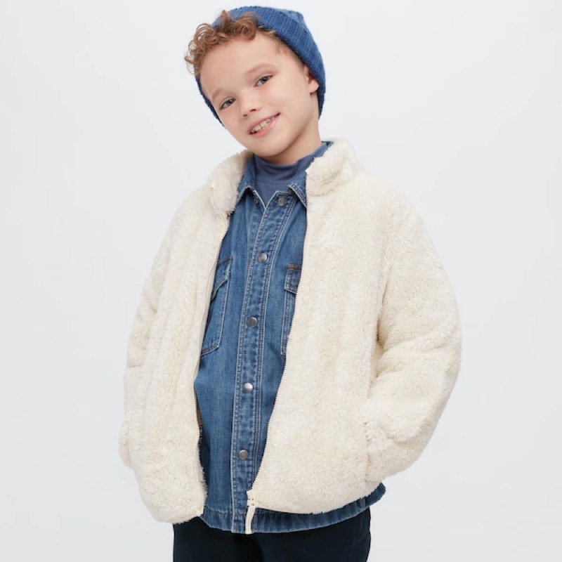 Áo khoác lông cừu Uni qlo Kids trẻ em mẫu 2022