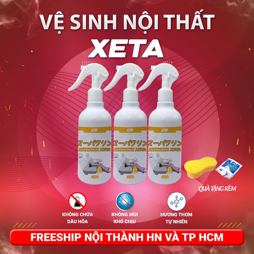 Vệ sinh nội thất ô tô Xeta chiết xuất từ vỏ cam dung tích 300ml công nghệ Nhật Bản mẫu mới 2023 làm sạch nội thất