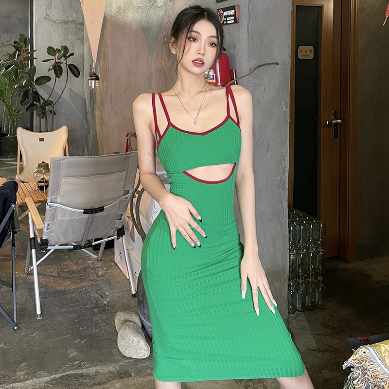 Đầm Midi Sát Nách Ôm Dáng Co Giãn Xẻ Tà Thời Trang Mùa Hè Cho Nữ