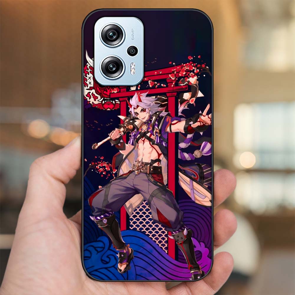 Ốp lưng Poco X4 GT viền đen in hình Arataki Itto Genshin Impact