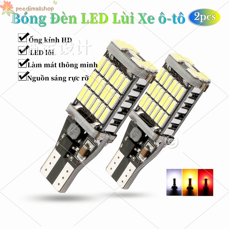 Bóng Đèn Lùi Ô Tô T15 45 SMD 4014 Đèn Phanh Xe Hơi Đèn LED Xi Nhan Siêu Sáng Gắn Đuôi Xe Hơi Xe Máy