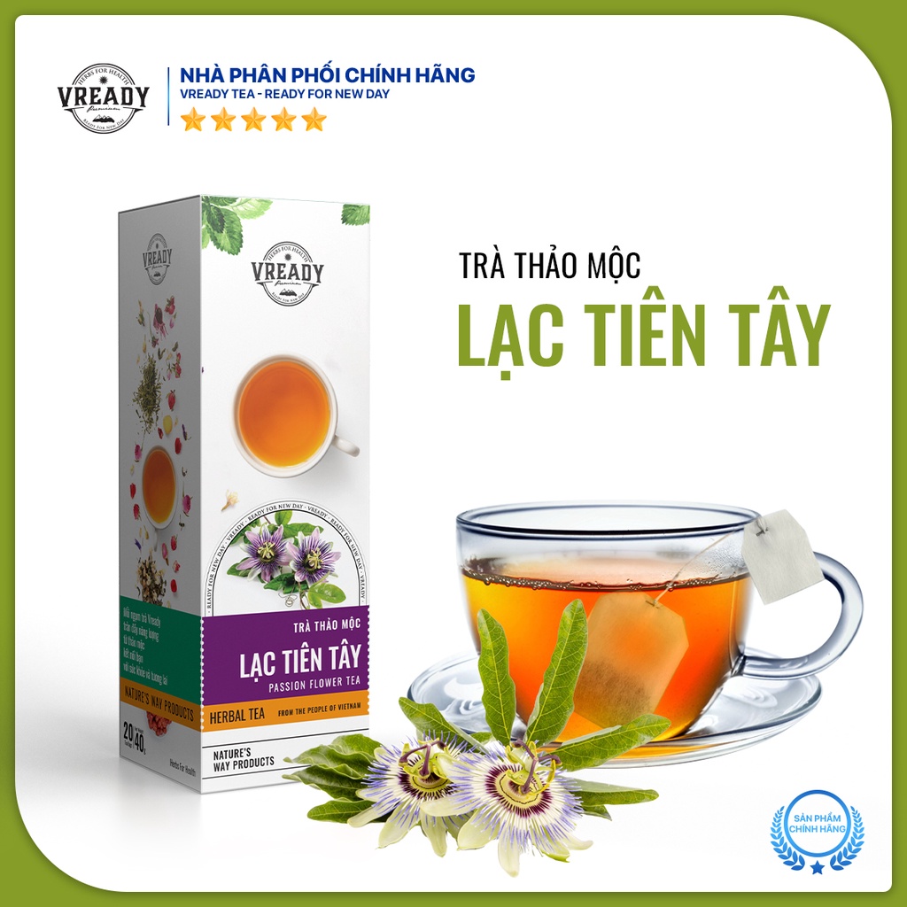 TRÀ LẠC TIÊN TÂY 40G - VREADY hỗ trợ giấc ngủ, giảm stress, căng thẳng