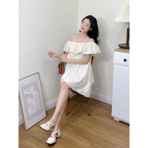 ❤️❤️Váy xuông trễ vai tơ hoa xinhh xĩuuu🌸🌸