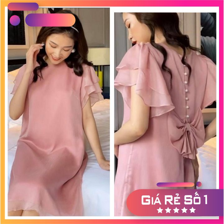 Váy Bầu Đầm Bầu Voan 2 Lớp Thiết Kế Sang Chảnh Dễ Thương Xinh Xắn Công Sở Dự Tiệc Đi Chơi VBX45