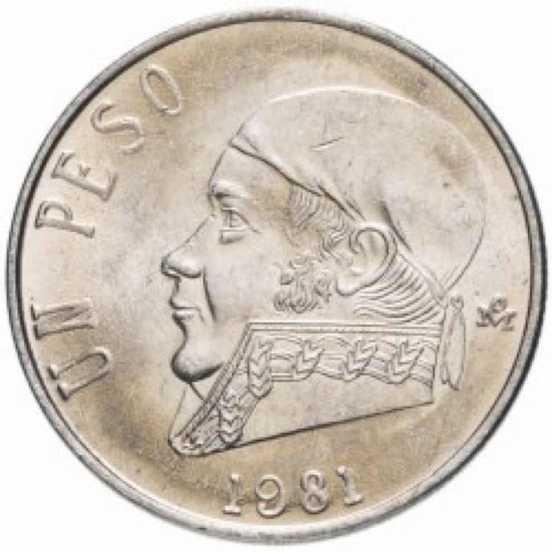 xu sưu tầm 1 Peso của Mexico 1970-1983