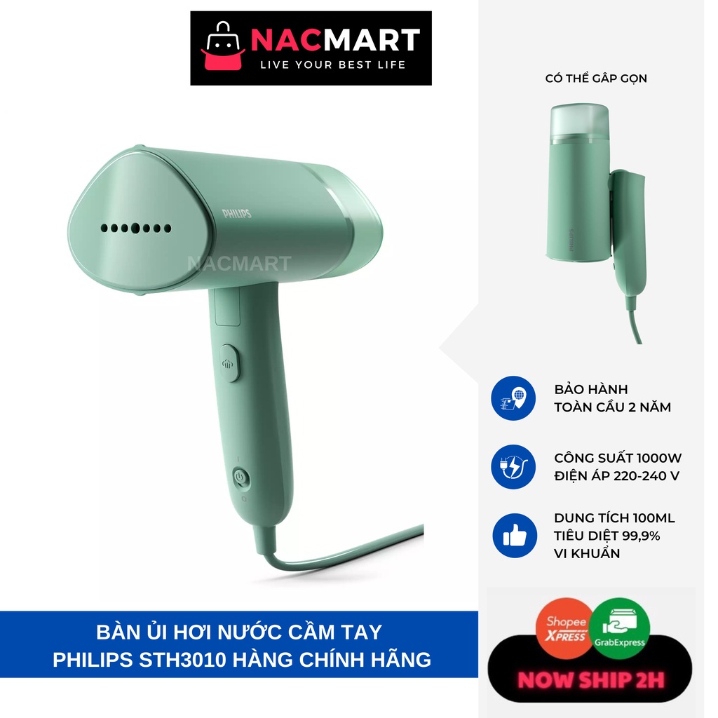 Bàn ủi hơi nước cầm tay Philips STH3010 - Hàng chính hãng - NAC MART