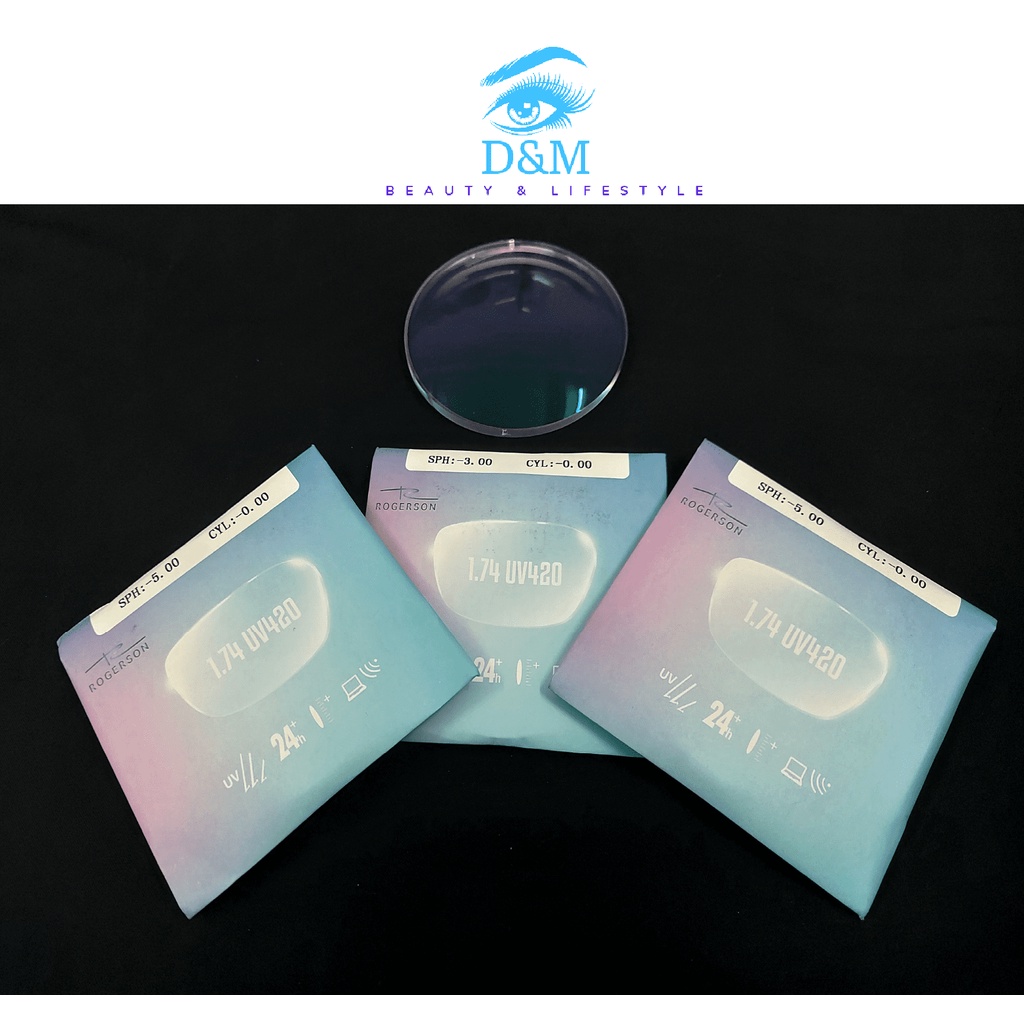 Tròng kính độ Cận 1.74 cắt ánh sáng xanh